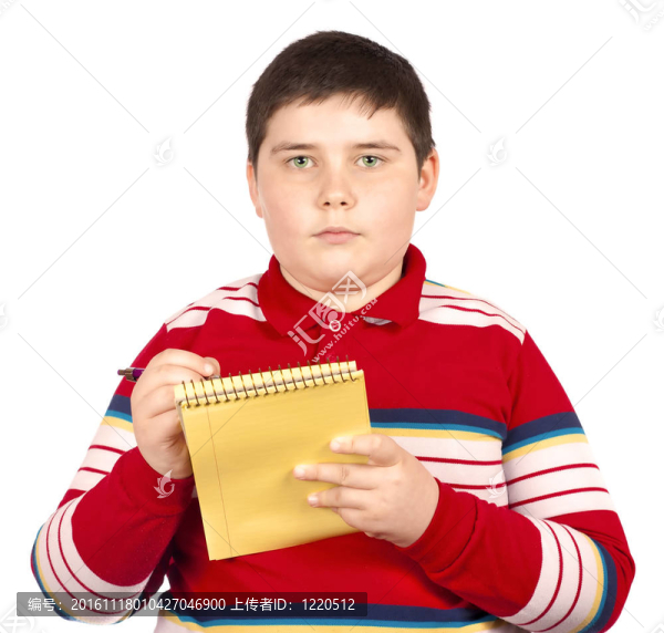 在記事本上寫的男孩