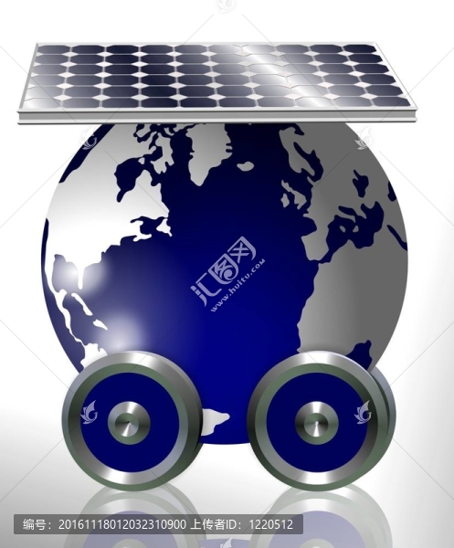 地球和太陽能電池板