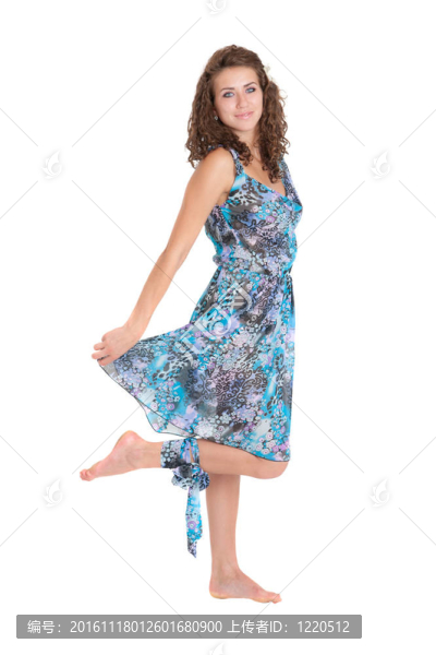穿藍色衣服的女孩