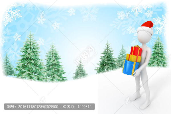 圣誕背景的禮物圣誕老人