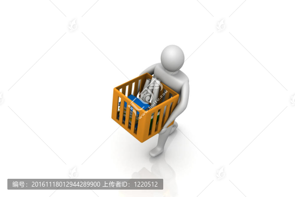 3D人攜帶紙板箱