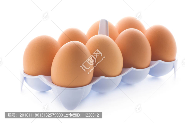 雞蛋在托盤(pán)中；分離