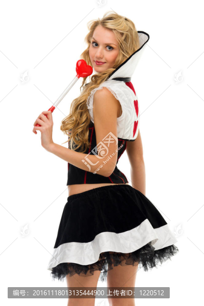 狂歡節(jié)服裝中的女人。多米諾形狀