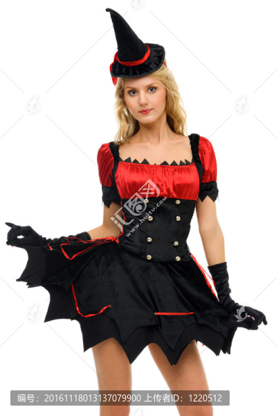 狂歡節(jié)服裝中的女人。女巫的形狀