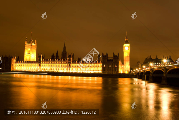 英國倫敦之夜大本鐘