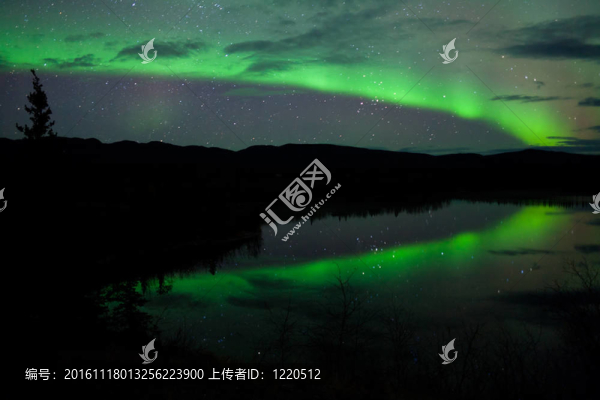 夜空星云北極光鏡像