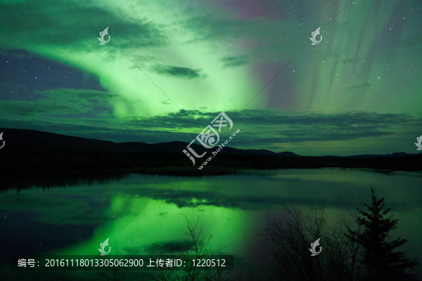 夜空星云北極光鏡像