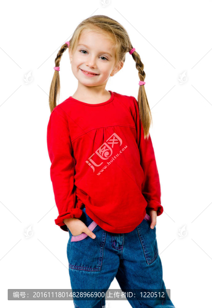 可愛的小女孩與一個辮子