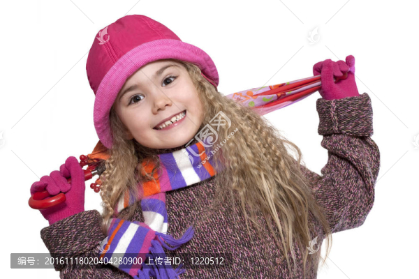 帶傘的小女孩