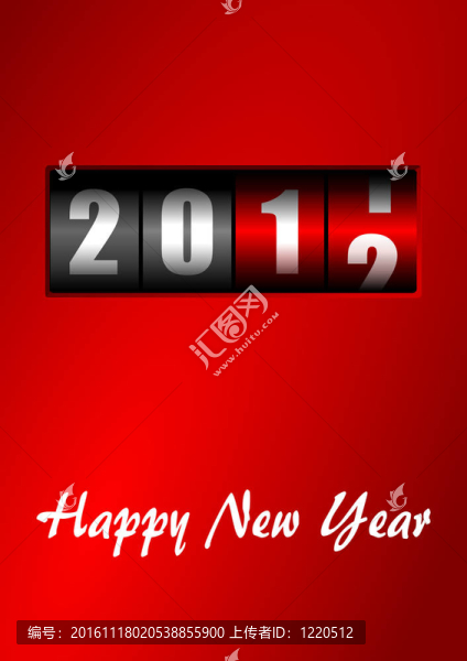 帶插圖的新年快樂(lè)插畫(huà)