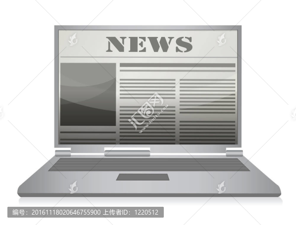 在線報紙。筆記本電腦和新聞