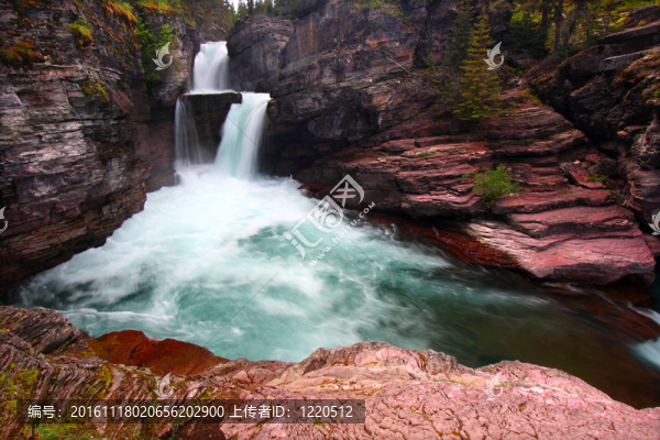 Saint,Mary,Falls,-冰川國家公園