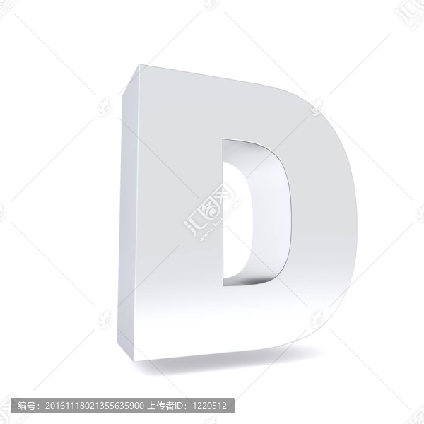 3D拉絲金屬字母D