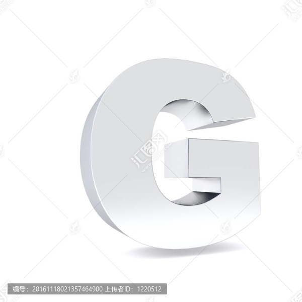 3D拉絲金屬字母G