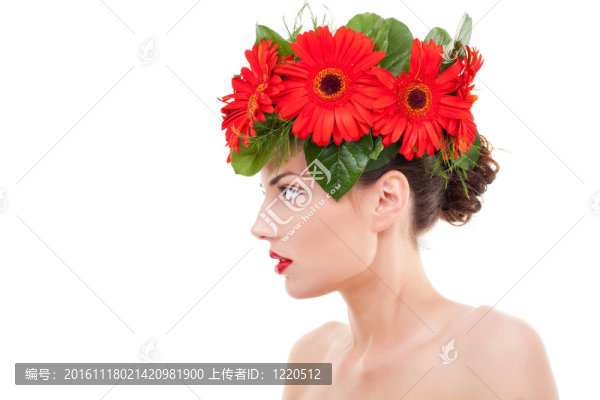 一個(gè)美麗的女人的側(cè)視圖