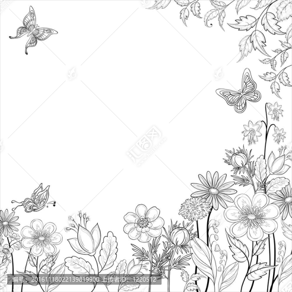 花背景；輪廓