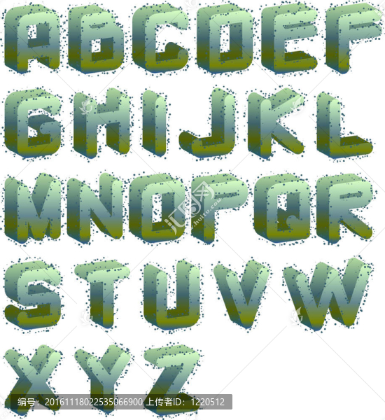 3d霉變的字母