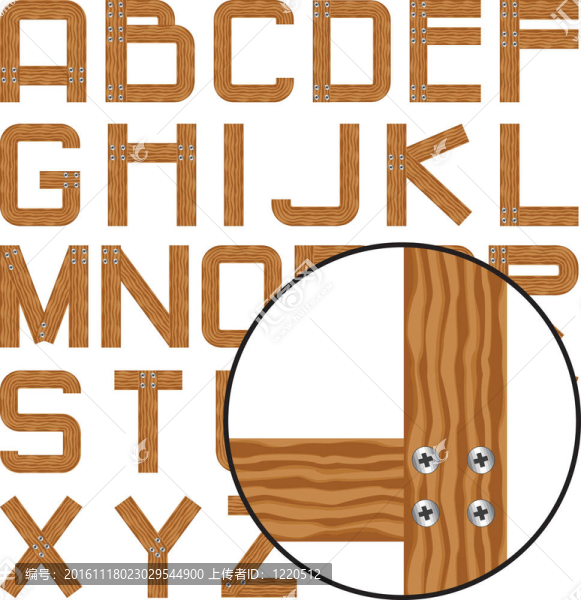 木板的字母