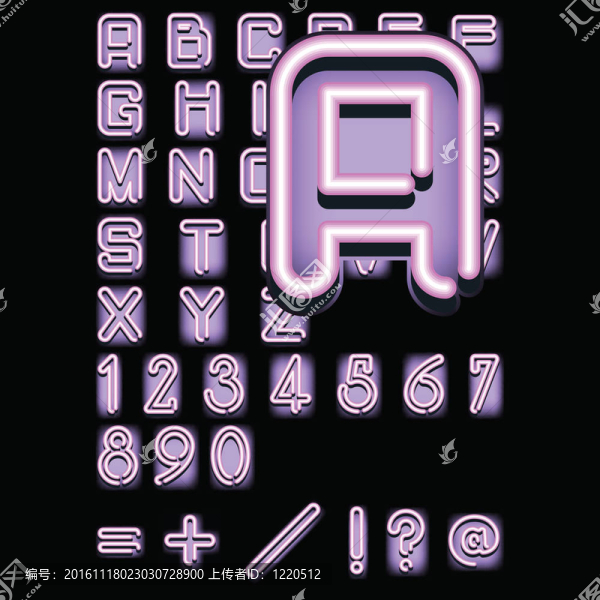 粉色的霓虹燈字母