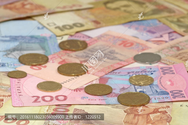 烏克蘭貨幣格里夫納。背景。