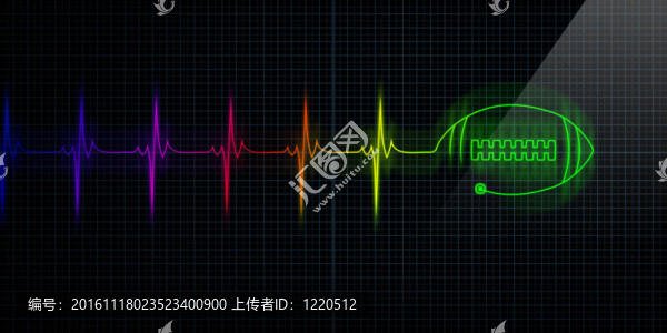 彩色心跳監(jiān)視器與足球