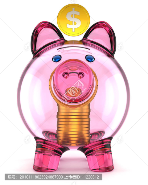 玻璃小豬銀行正面