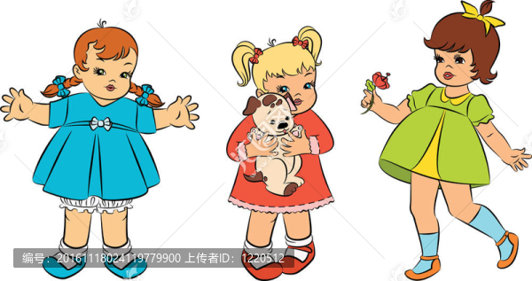 復古卡通小女孩。