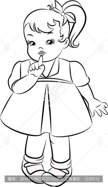 復(fù)古卡通小女孩。
