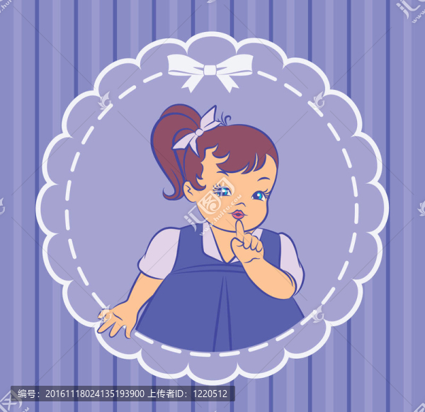 復(fù)古卡通小女孩。
