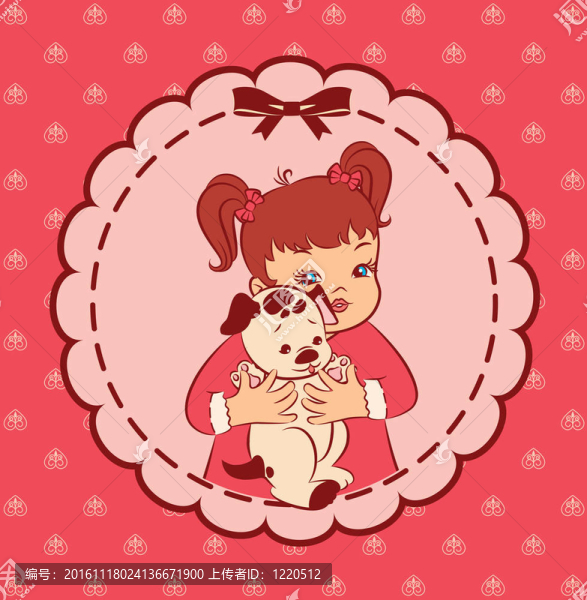 復(fù)古卡通小女孩。