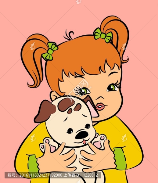 復(fù)古卡通小女孩