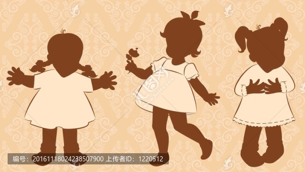 復(fù)古卡通小女孩