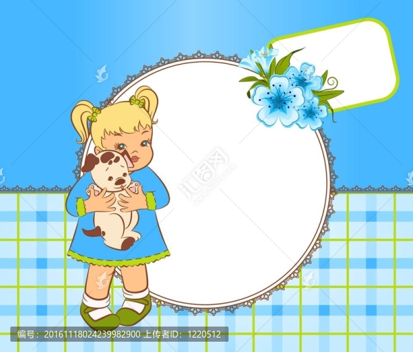 復(fù)古卡通小女孩
