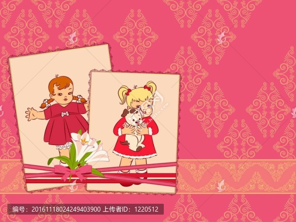復(fù)古卡通小女孩