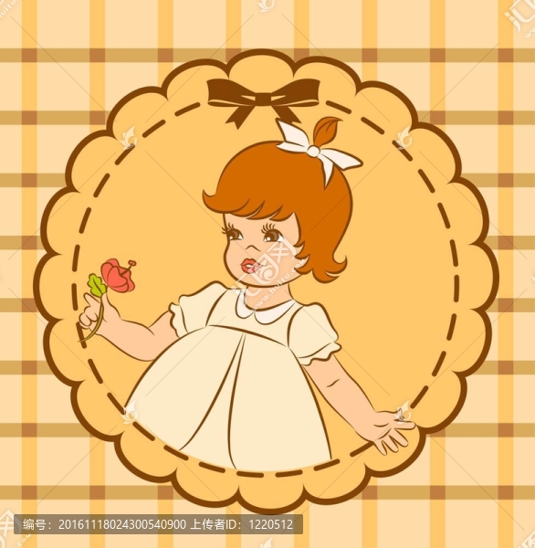 復古卡通小女孩
