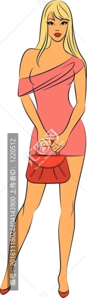 女孩與卡通女人的包。
