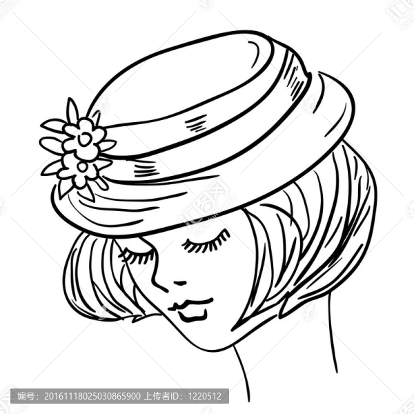 手繪時裝模特。插畫。女人的臉