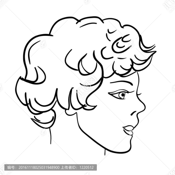手繪時(shí)裝模特。插畫。男人的臉