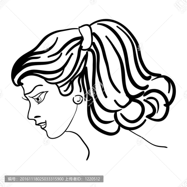手繪時(shí)裝模特。插畫(huà)。女人的臉