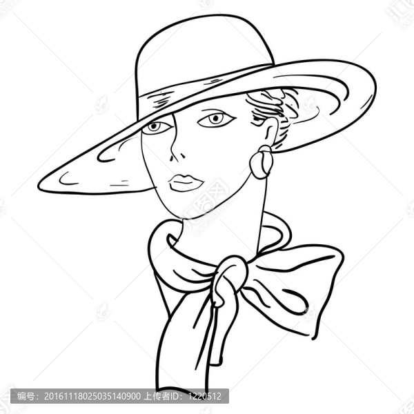 手繪時裝模特。插畫。女人的臉