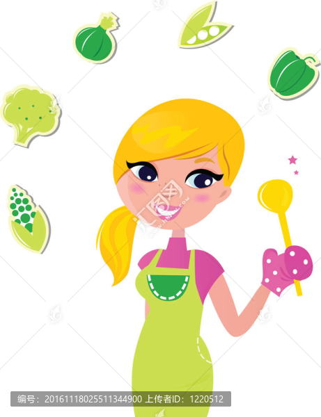 烹飪婦女準(zhǔn)備健康的綠色食品隔離白色-,V