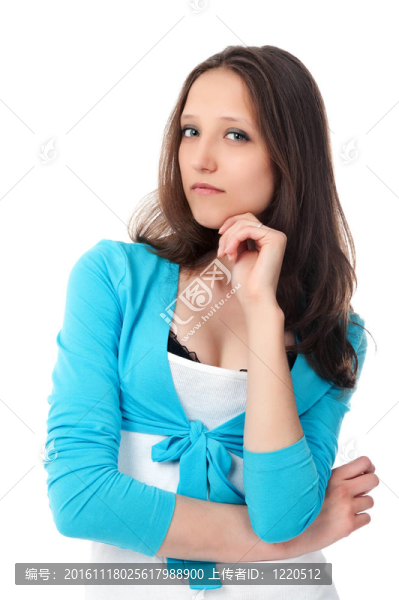 思維的年輕女孩