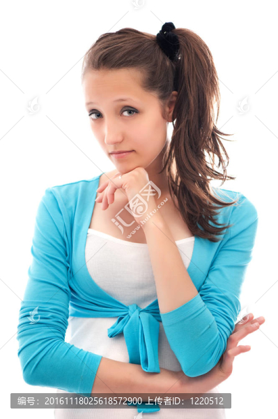 一個(gè)年輕的思想女人的畫像