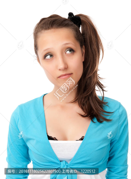 年輕女子望著角落的形象