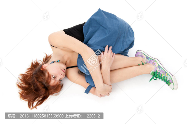 美麗的Redhead,Lady放松