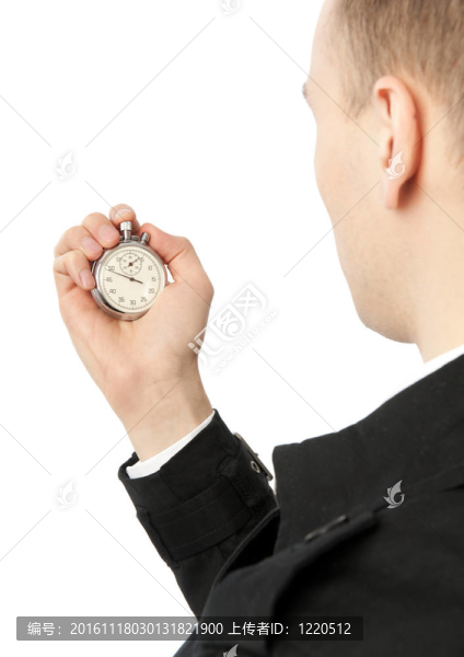 男子拿著秒表