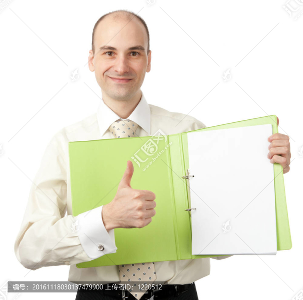 商人展示了他的拇指