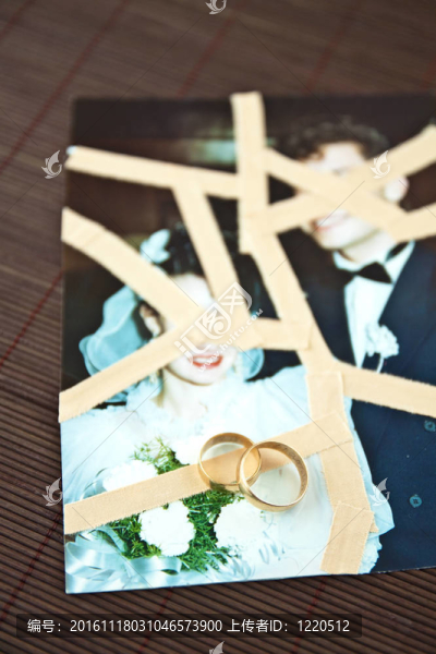婚禮照片上的結婚戒指