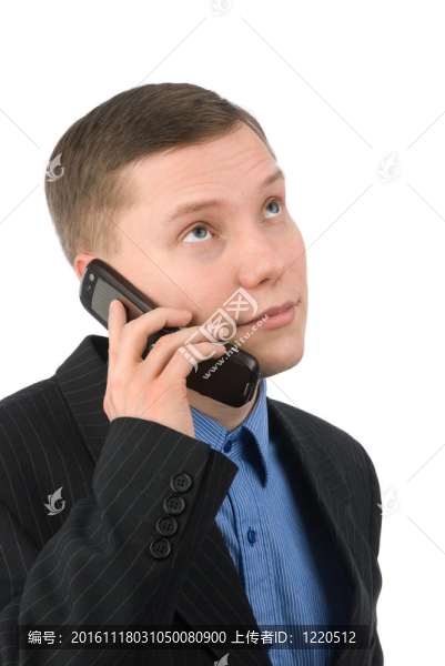 商人在談?wù)撍氖謾C(jī)
