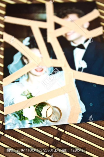 婚禮照片上的結(jié)婚戒指